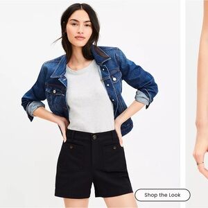 LOFT Black Twill Palmer Shorts